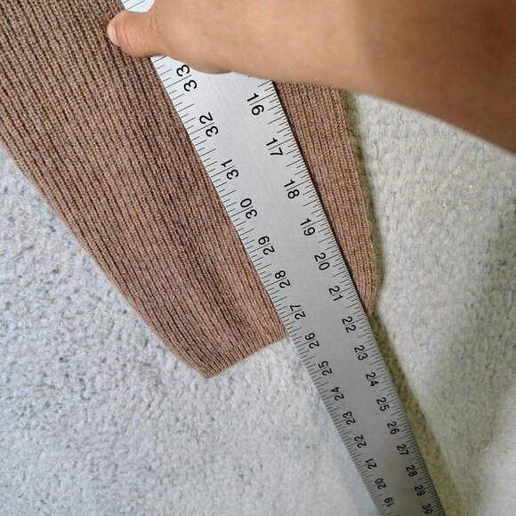 Magaschoni Sweater Women's XL Brown 100% Cashmere Ribbed soft Cozy Preppy - Picture 5 of 11